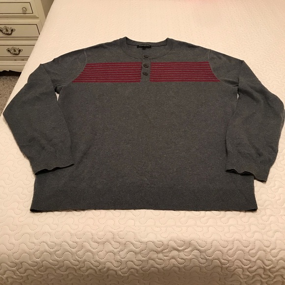 Banana Republic Men’s Gray & Red Large Sweater - Picture 1 of 11